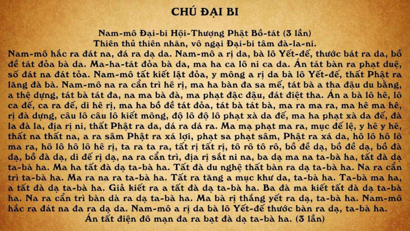 chú đại bi lời phật dạy